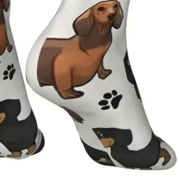 Dachshund Doxie Weiner Sausage Dog Novelty Crew Tube Socks Unisex Men’s Women's - Picture 7 of 15